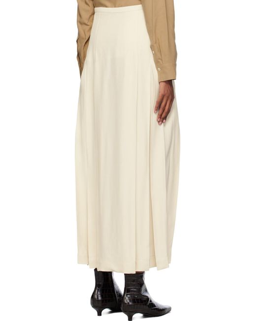 Totême  Natural Toteme Off-white Pleated Maxi Skirt