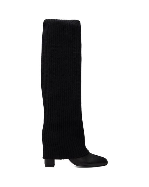SECONDA Black Sock Tall Boots