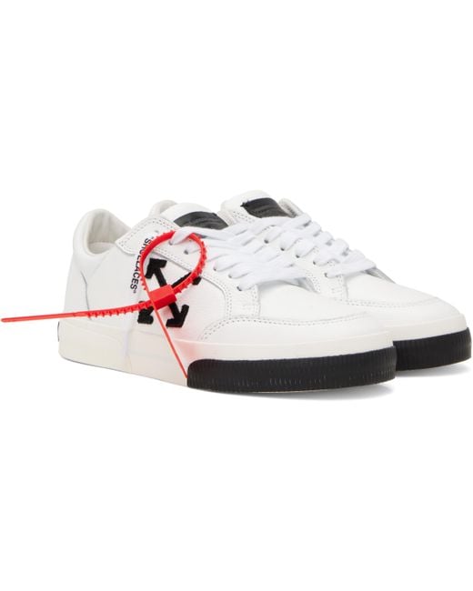 メンズ Off-White c/o Virgil Abloh ホワイト New バルカナイズ ローカット レザースニーカー Black
