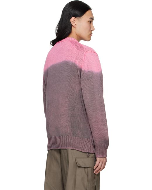 メンズ Sacai ピンク＆グレー Garment Dye Knit セーター Purple