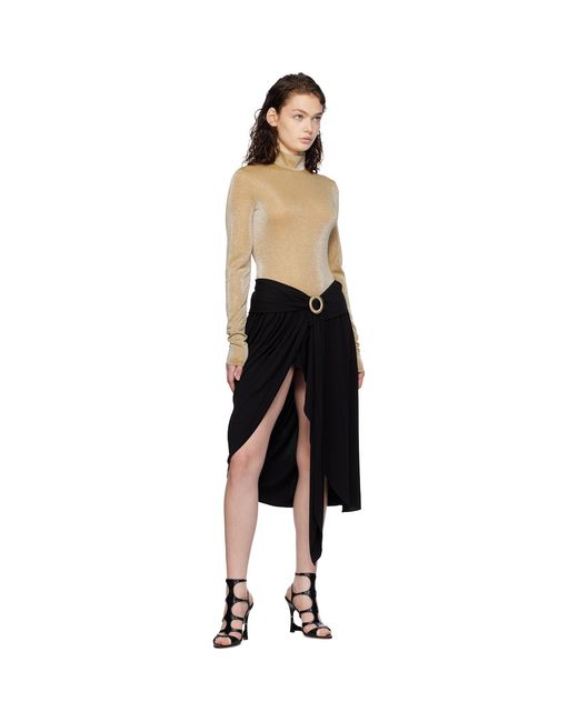 Lanvin Black Mélodie Wrap Midi Skirt