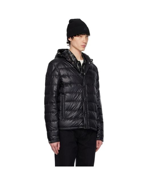 Moncler Black Gliere Hooded Short Down Jacket for men