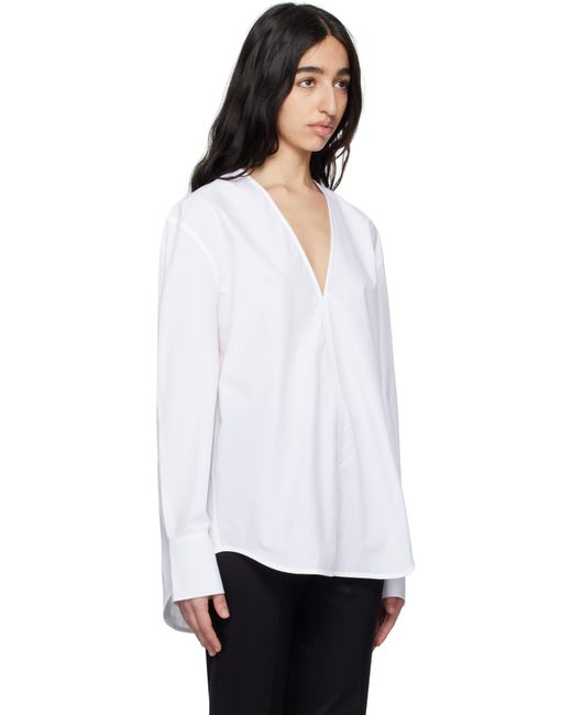 Chemise Blanche À Col En V Totême  en coloris White