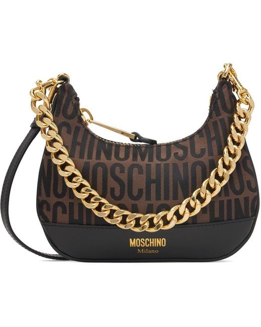 Moschino Black Jacquard Logo Bag