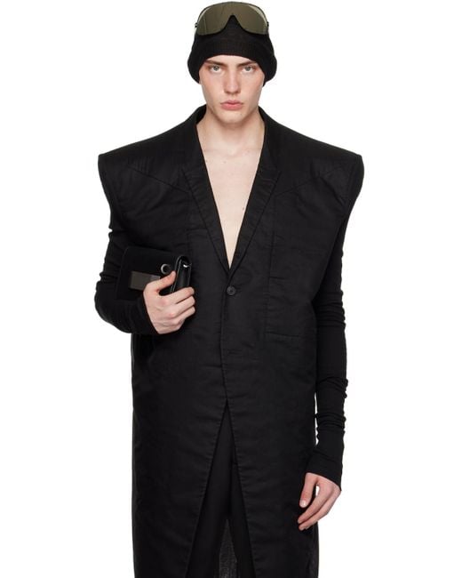 Rick Owens Black Tatlin Coat for men