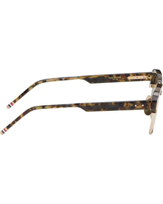 Thom Browne Brown Acetate & Titanium Square Sunglasses for men