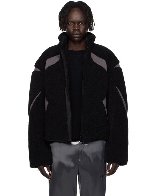 HELIOT EMIL Black Custo Fleece Jacket for men