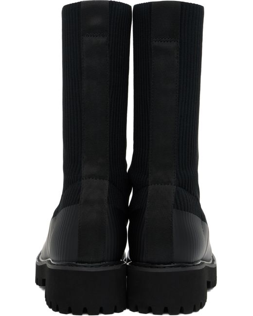 Pleats Please Issey Miyake Black Easy Knit Boots