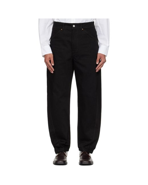Lemaire Black Twisted Workwear Jeans for men