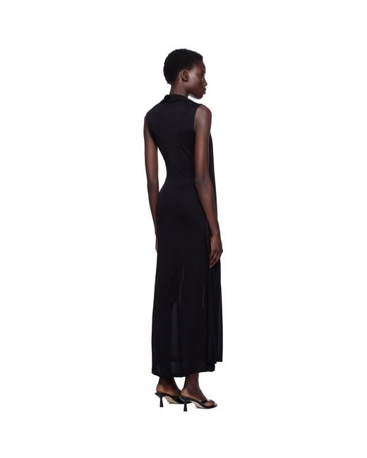 Totême Black Overlapped Scarf Maxi Dress