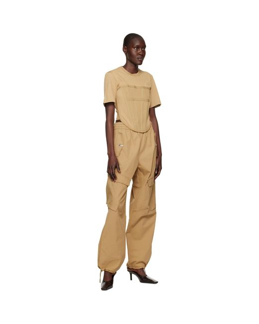 Dion Lee Orange Corset T-Shirt