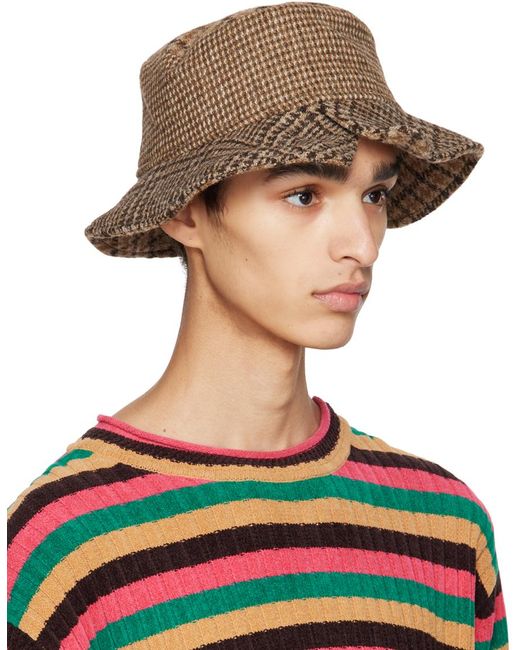 BETHANY WILLIAMS Green Houndstooth Hat for men