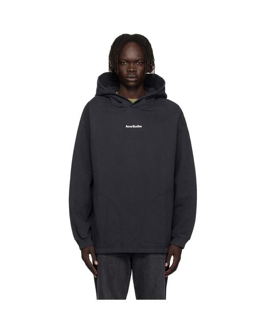 Acne Black Stamp Hoodie for men