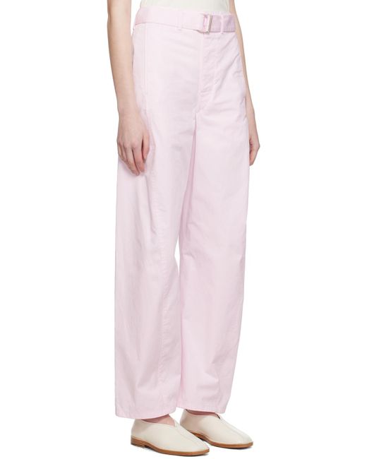 Lemaire Pink Light Belt Twisted Trousers