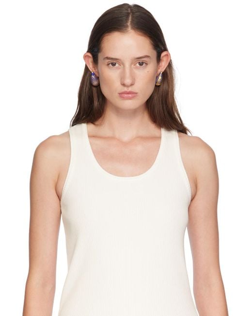 Bottega Veneta Blue Drop Glass Earrings