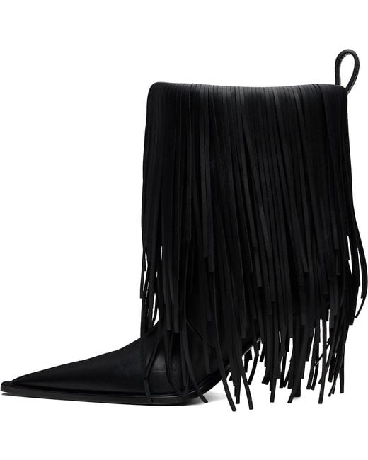 Balenciaga Black Avenue Fringe Boots