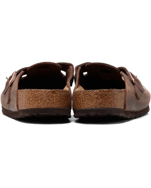 Birkenstock Black Regular Boston Soft Footbed Slip-On Loafers for men
