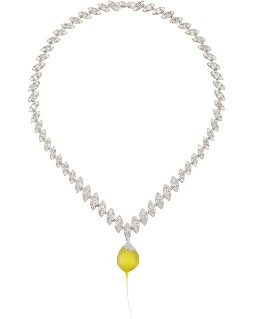 OTTOLINGER Multicolor Ssense Exclusive Silver & Yellow Diamond Dip Necklace