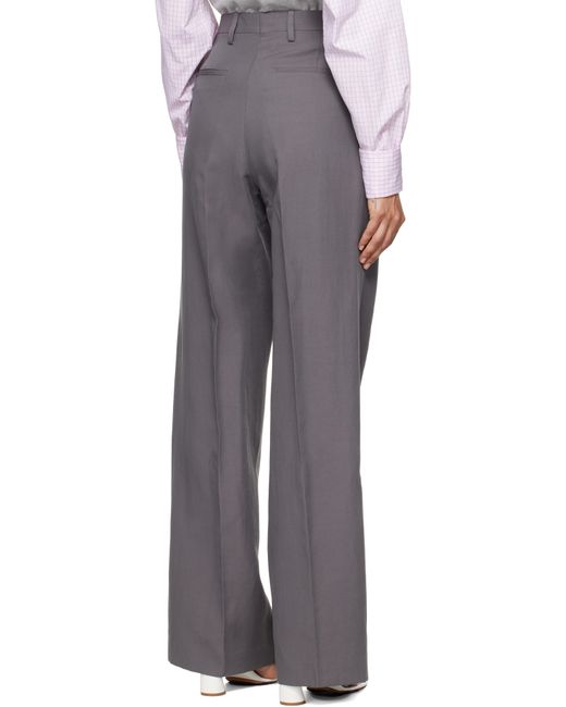 Pantalon Taupe En Laine Et Papier Dries Van Noten en coloris Multicolor