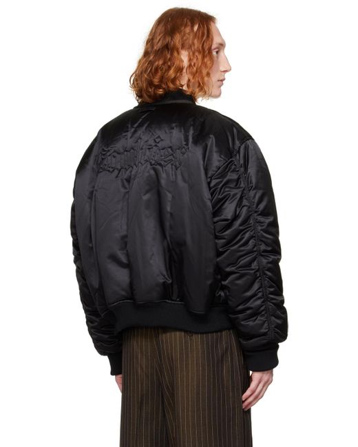 Jean Paul Gaultier Black Stand Collar Bomber Jacket for men