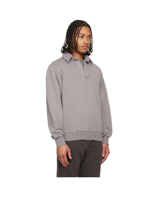 Les Tien Gray Moto Back Polo for men