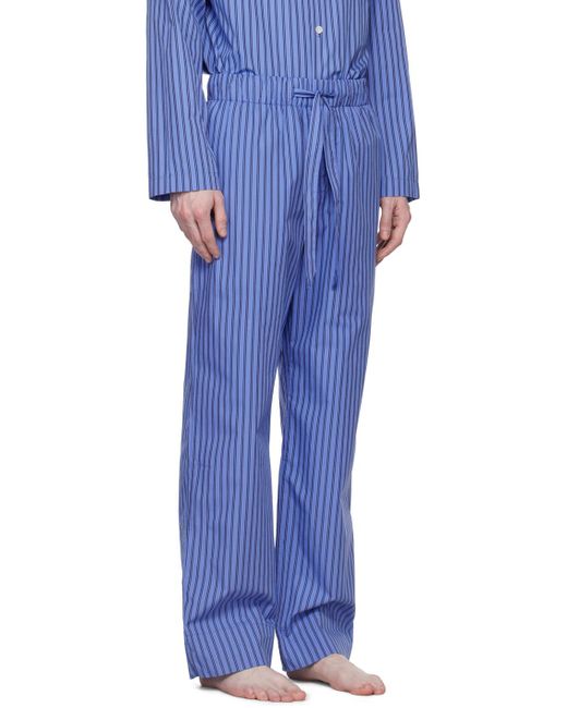 Tekla Blue Striped Pyjama Pants for men