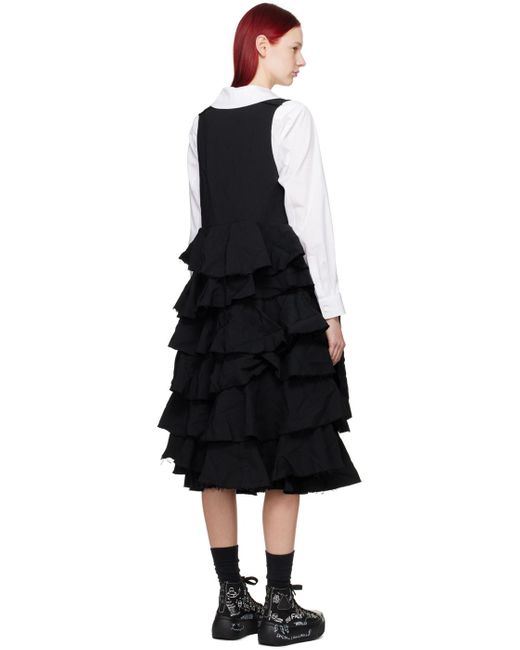 COMME DES GARÇON BLACK Black Comme Des Garçons Tiered Midi Dress