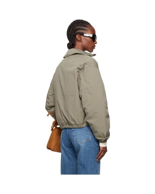 Our Legacy Blue Khaki Cropped Avenue Puffa Jacket
