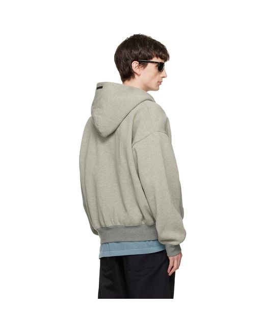 Fear Of God Gray Signature Classic Full Zip Hoodie for men