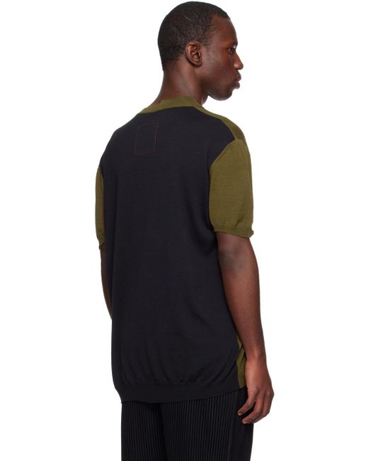 Uma Wang Green Khaki & Black Duotone T-shirt for men