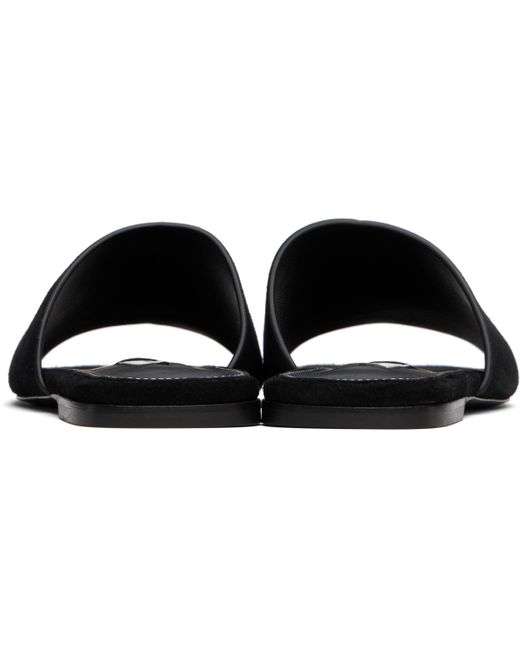 Totême  Black Velvet Flat Sandals