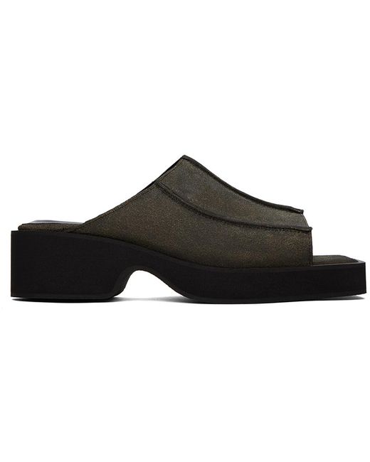 Eckhaus Latta Black Frame Sandals for men