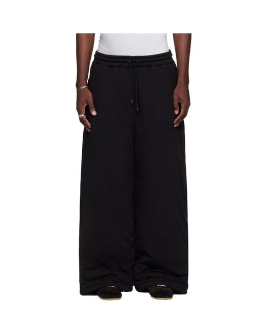 Lu'u Dan Black Wadded Bontans Sweatpants for men