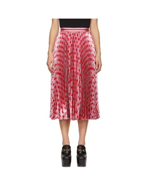 Gucci pink 2025 pleated skirt