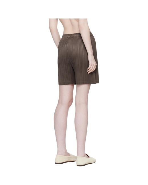 Pleats Please Issey Miyake Gray Loop Shorts
