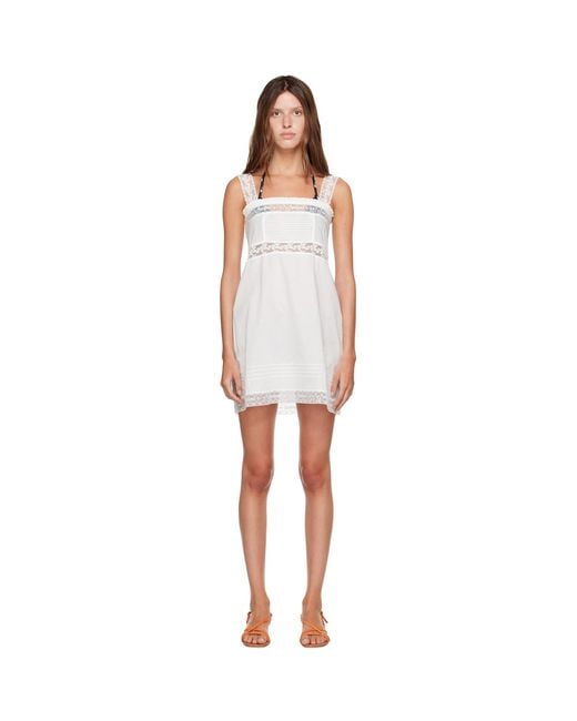 Ganni White Cotton Minidress