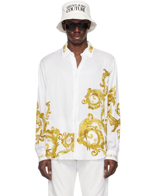 Chemise blanche à motif watercolor couture Versace pour homme en coloris Multicolor