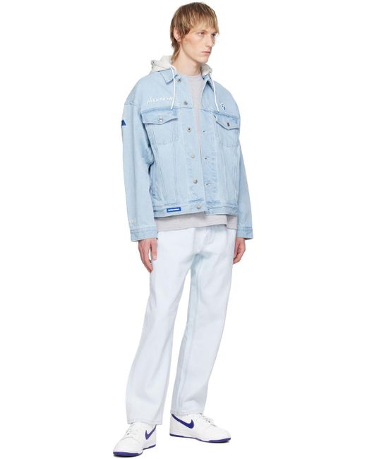 Aape By A Bathing Ape Blue Hooded Denim Jacket for men