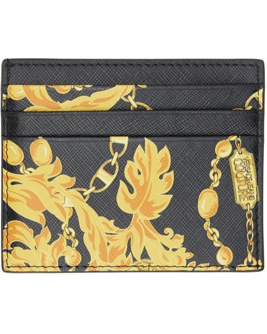 Versace Blue Chain Couture Card Holder for men