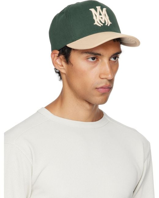Amiri Green Bicolor Corduroy Cap for men