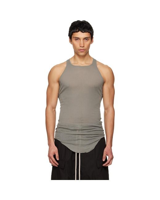 Rick Owens Black Temple Basic Rib Tank Top for men