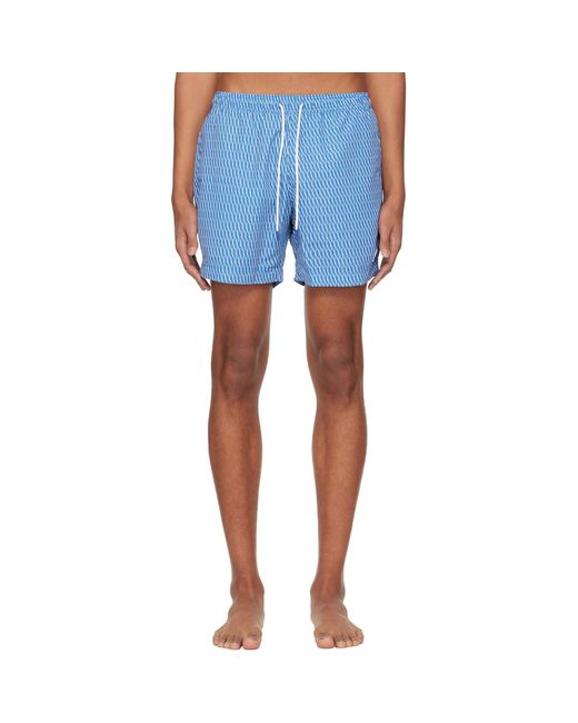 Boss Blue Micro-Print Swim Shorts for men