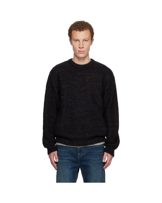 Wooyoungmi Black Stitch Line Round Neck Sweater for men