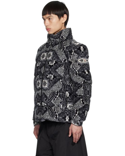 Moncler Black & White Graphic Down Jacket for men
