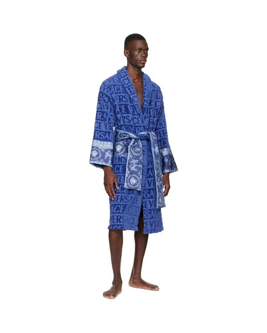 Versace Blue 'I Heart Baroque' Bathrobe for men