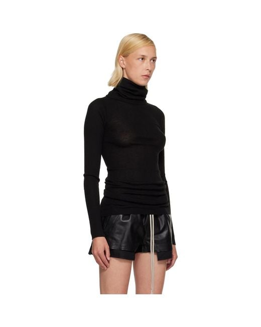 Rick Owens Black Tower Ls Tube Turtleneck