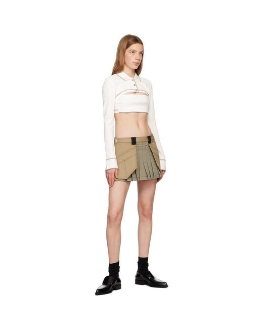 Dion Lee Natural Off-white Shrunken Snap Polo