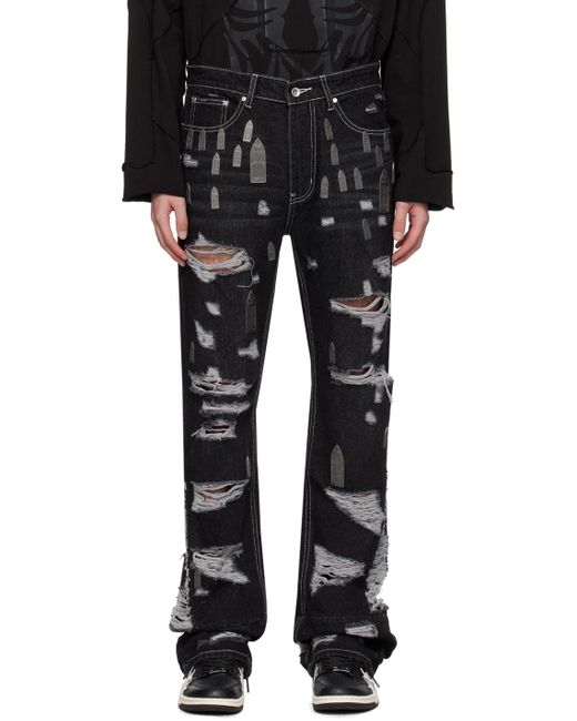 Who Decides War Black Amplified Gnarly Jeans for men