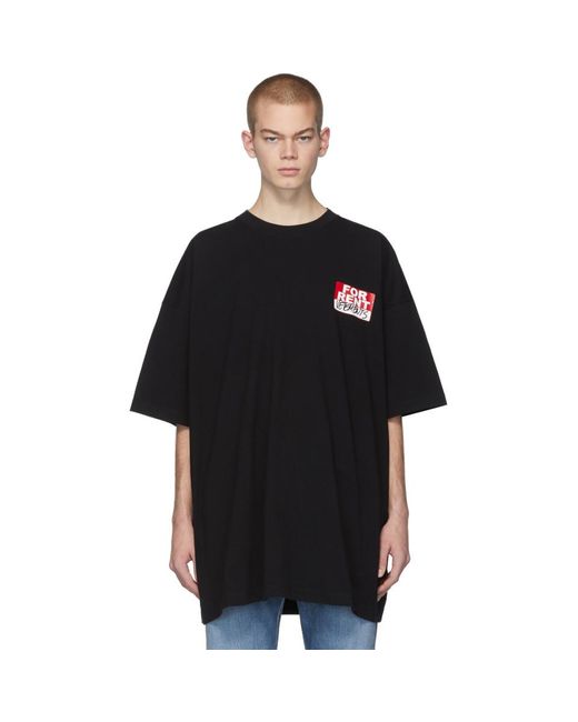 Vetements Cotton Black For Rent T-shirt 