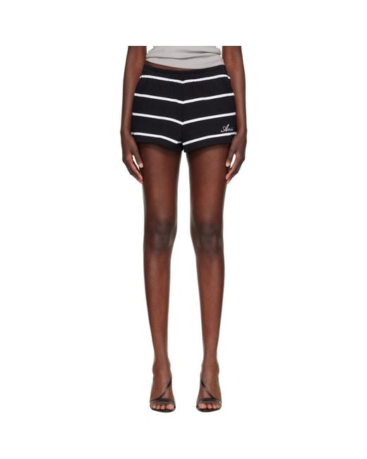 Amiri Black Script Stripe Sweat Shorts